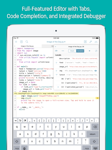 Pythonista 3 Productivity Code Completion Contacts Reminders
