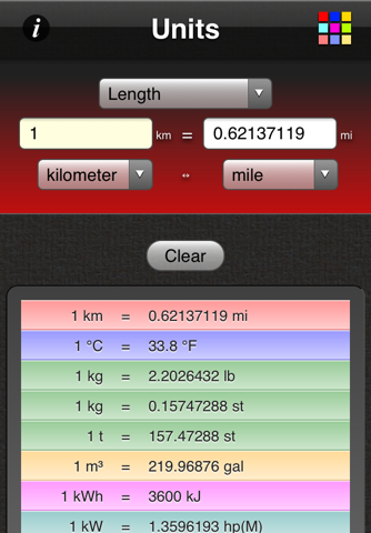 Units App - náhled
