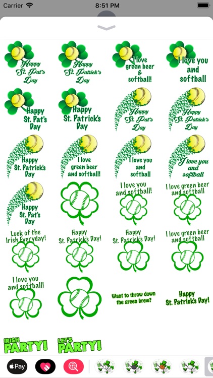 Softball St. Pat's Stickers