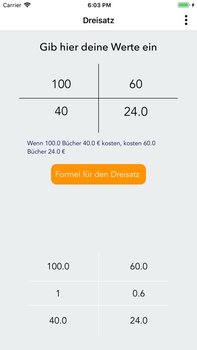 Dreisatz - Rechner screenshot 3