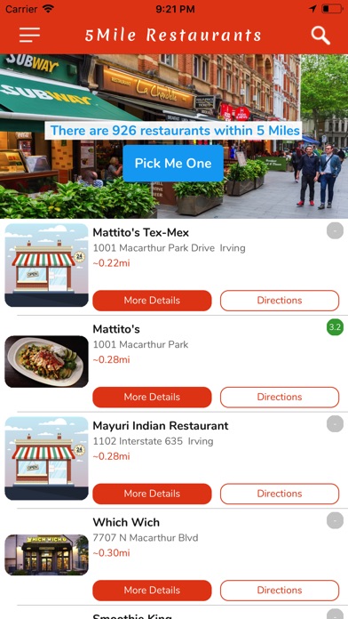 5MileRestaurants screenshot 2