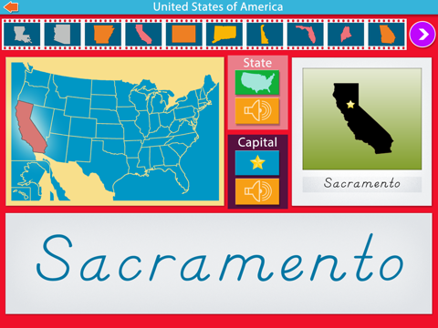 U.S. State Capitals -Montessori Geography for Kids - náhled