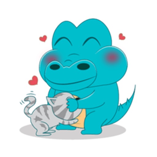 Lovely Blue Crocodile Stickers icon