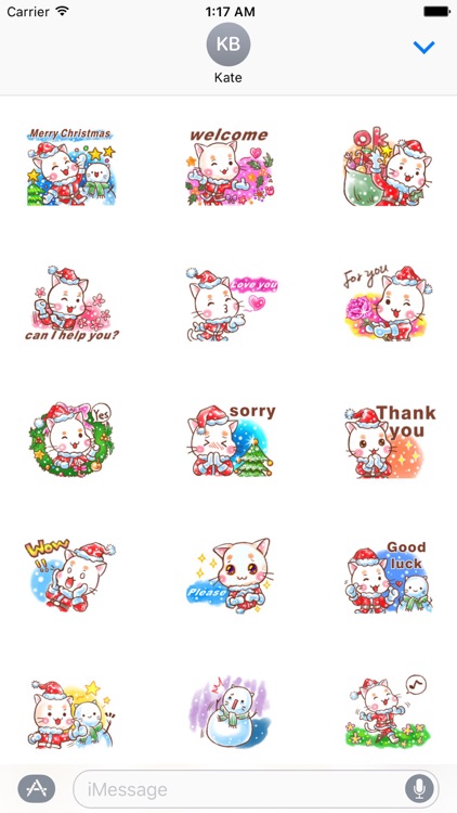 Cat Love Christmas Sticker