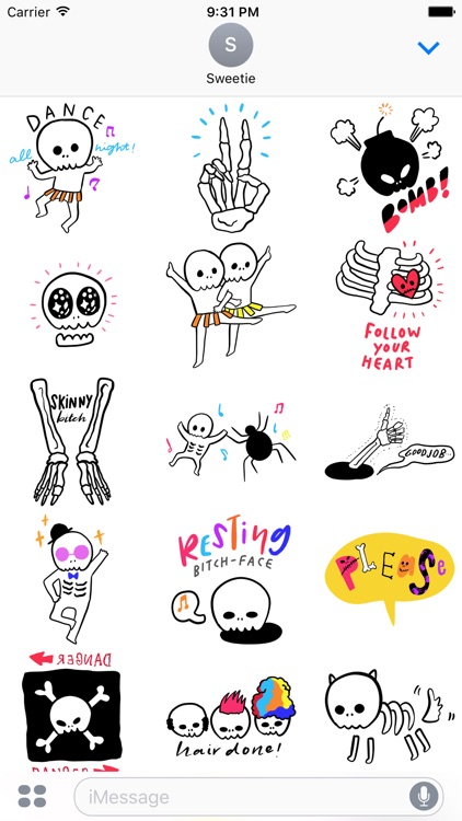 Happy Halloween! Skeleton Sticker Pack