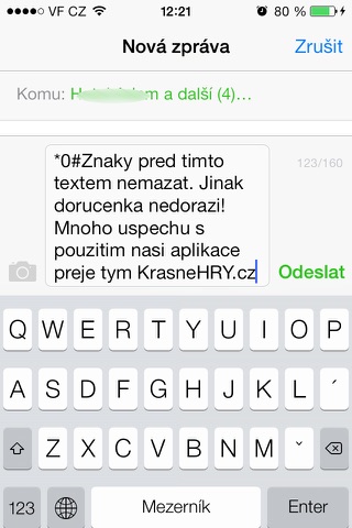 Skupinové SMS s Doručenkou screenshot 4