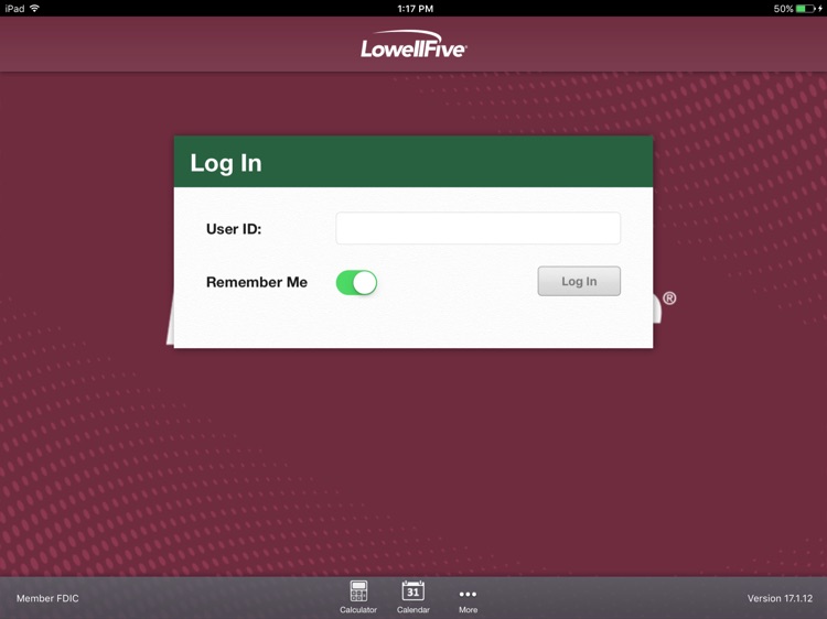 Lowell Five Bank for iPad