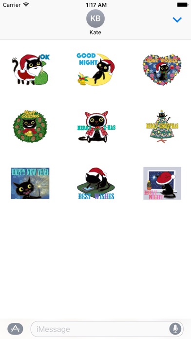 Black Cat At Christmas Sticker screenshot 2