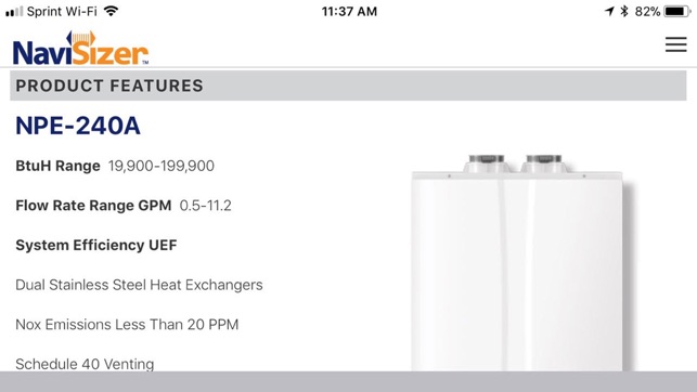 Navien Tankless Water Heater Sizing Chart