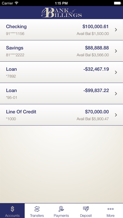 Bank of Billings screenshot 3