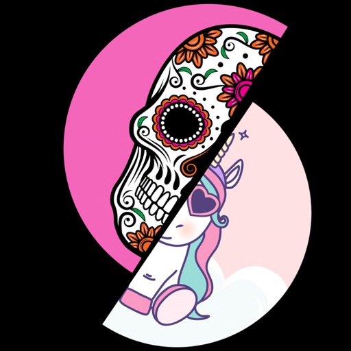 Unicorn & Sugar Skull Slice Icon