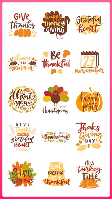Happy Thanksgiving Sticker SMS screenshot 2
