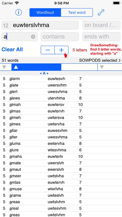 Words Finder Wordfeud/SOWPODS screenshot-3