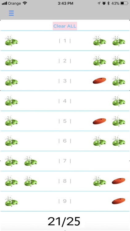 skeet score card