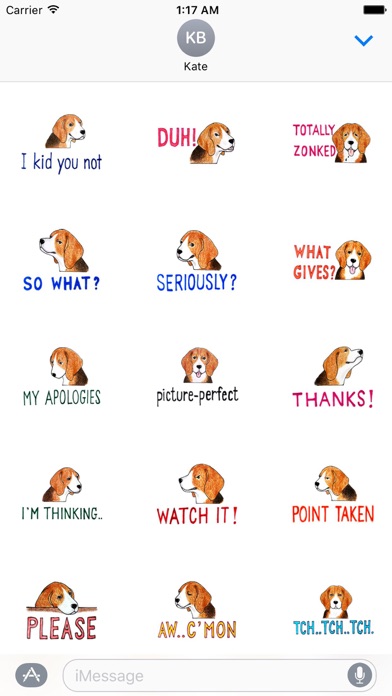 Cute Beagle Dog Says Sticker screenshot 2