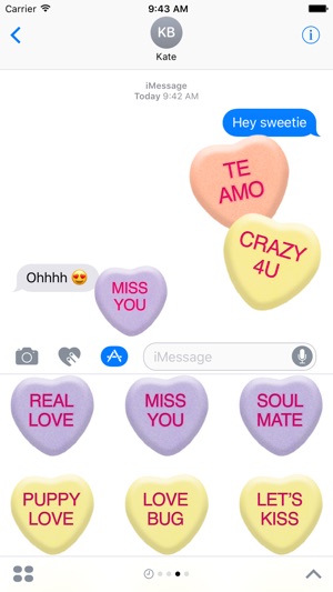 Candy Hearts - Sweet Emojis(圖2)-速報App