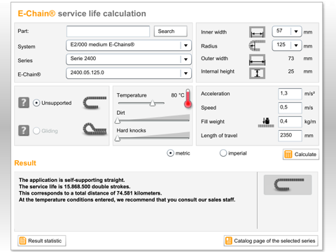 e-chains® lifetime calculator screenshot 2