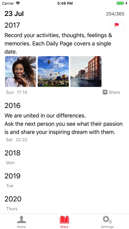Tenyear diary / journal