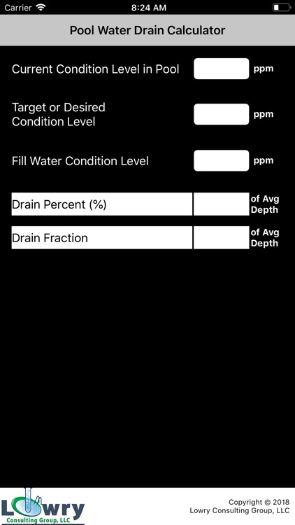 Pool Drain Percent Calculator