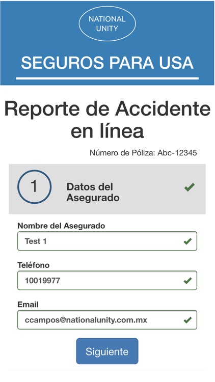 Reporte Accidente