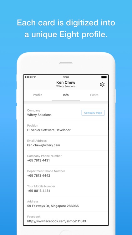 Eight - Manage Business Cards