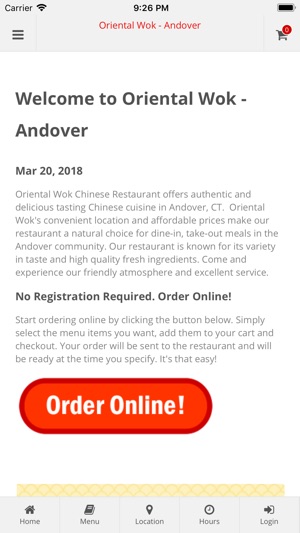 Oriental Wok Andover(圖1)-速報App