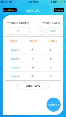 Captura de Pantalla 2 Easy GPA Calculator iphone