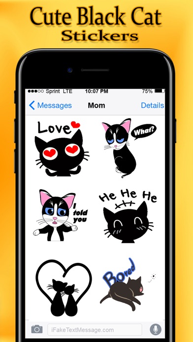 Cute Black Cat Stickers Pack screenshot 2