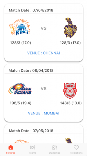 IPL 2018 Timetable