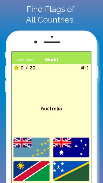 Flags Quiz, Find All Countries