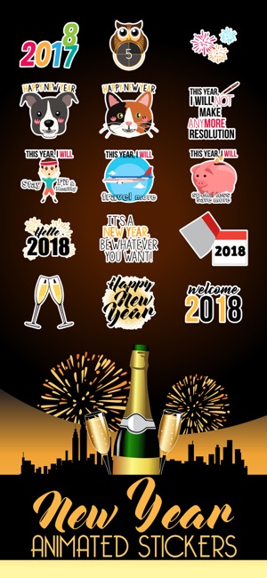 New Year Animated Stickers