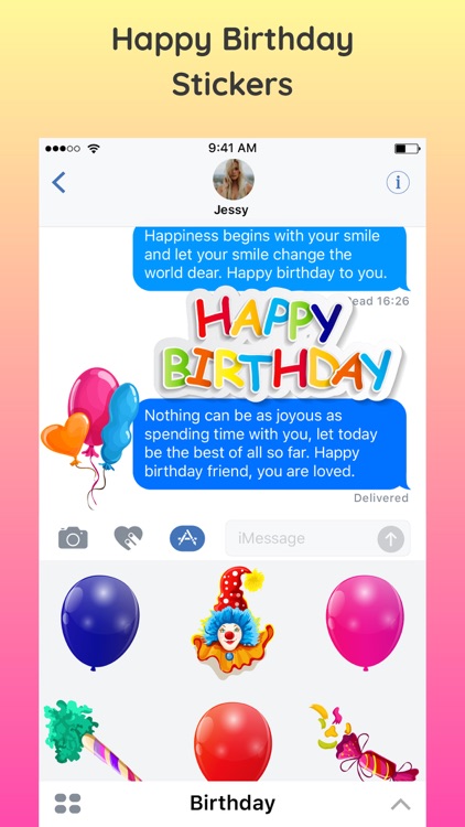 2018 Happy Birthday Stickers