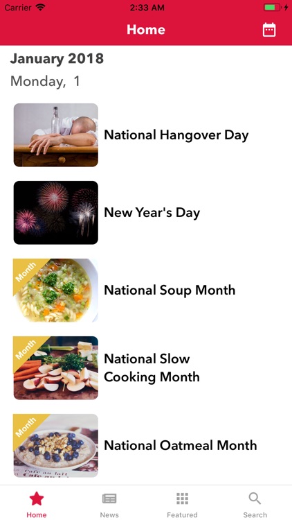 National Calendar App