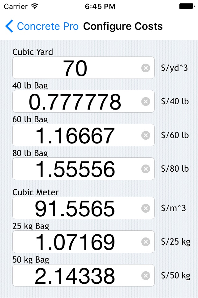 Concrete Pro - Cost Calculator screenshot 4
