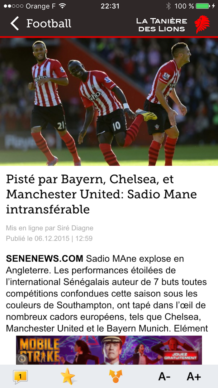 Tanière des Lions du Sénégal