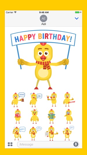 Cartoon Yellow Chicken Stickers(圖1)-速報App