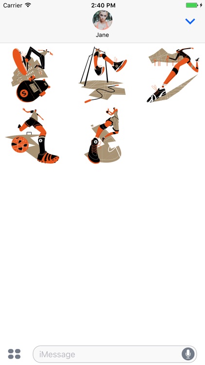 Sport Stickers - skateboard, run, workout, basket