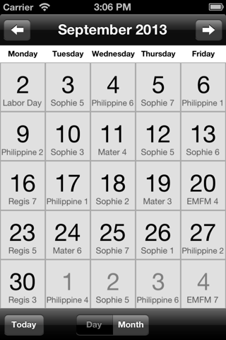 SHP Schedule screenshot 2