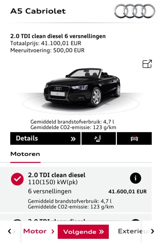 Audi Configurator BE screenshot 3