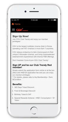 Screenshot 5 CGV Cinemas HK iphone