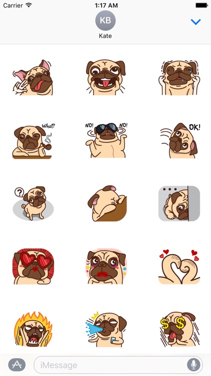 Cute Pug Dog PugMoji Stickers