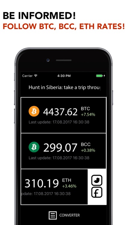 Bitcoin & Etherium rate vs USD