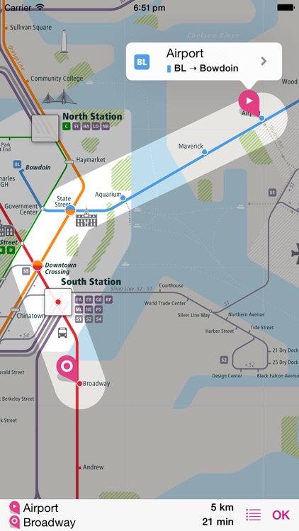 Boston Rail Map Lite