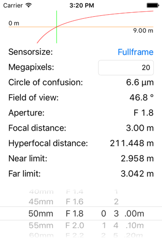 DoF-calc screenshot 4