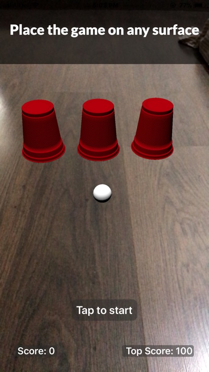 Shell Game AR - Find the ball