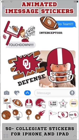 Oklahoma Sooners Animated+Stickers for iMessage(圖1)-速報App