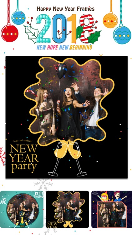 New Year Photo Frames Collage