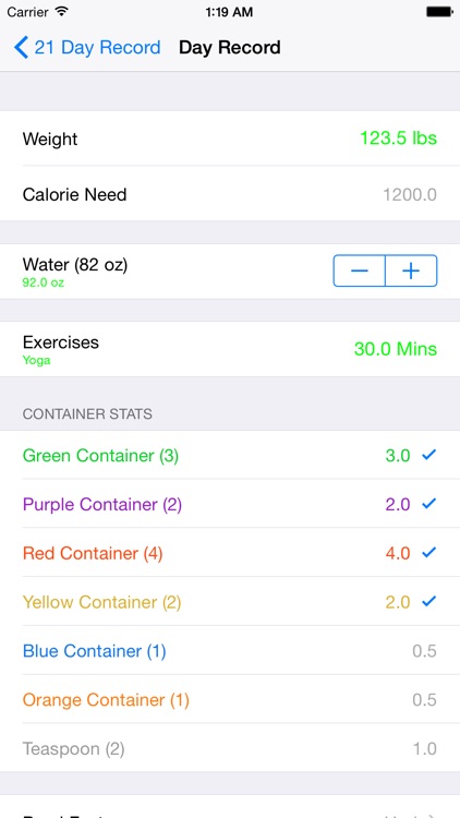 21 Day Fit Container Tracker