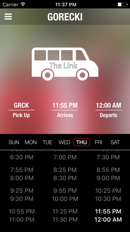 The Link, Bus Schedule