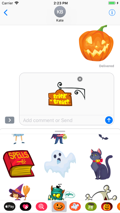 How to cancel & delete Happy Halloween Pumpkin Emotes from iphone & ipad 2